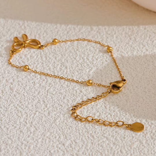 Bracelet Nœud de Papillon Doré